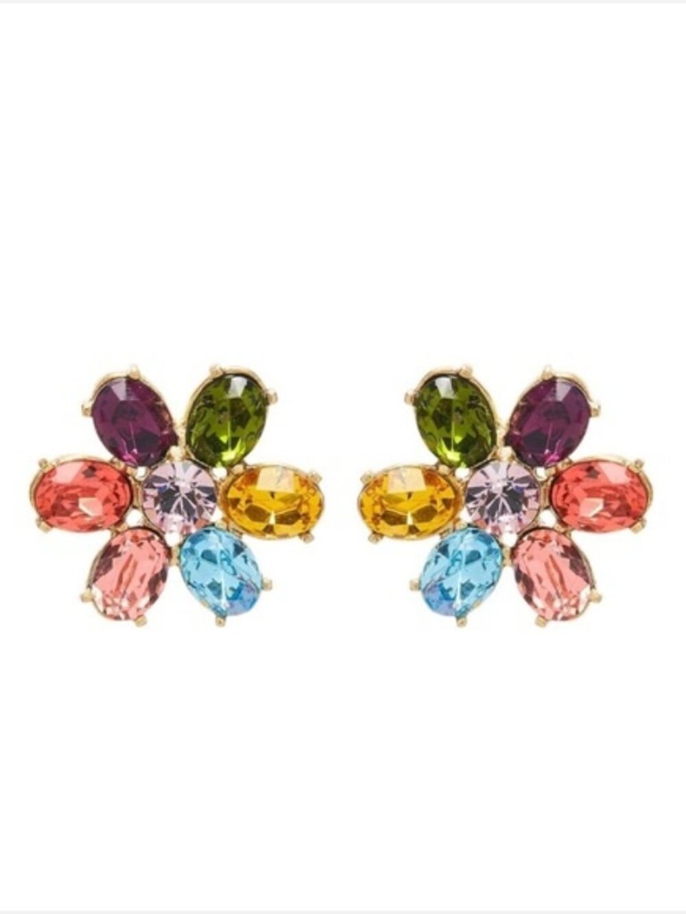 Oscar de la Renta floral crystal-embellished earrings